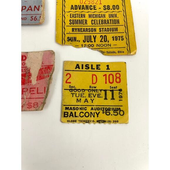 Lot of 4 Original Led Zeppelin Bad Company 1975 Concert Ticket Michigan Masonic - Picture 6 of 7